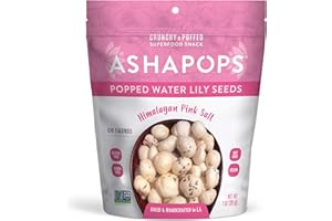 AshaPops Himalayan Pink Salt Flavored Popped Water Lily Seeds, 1 oz (Pack of 1) - Gluten-Free, Vegan, Paleo, Nut-Free, Corn-Free, Soy-Free, Non-GMO, Delicious Plant-Based Crunchy Snack