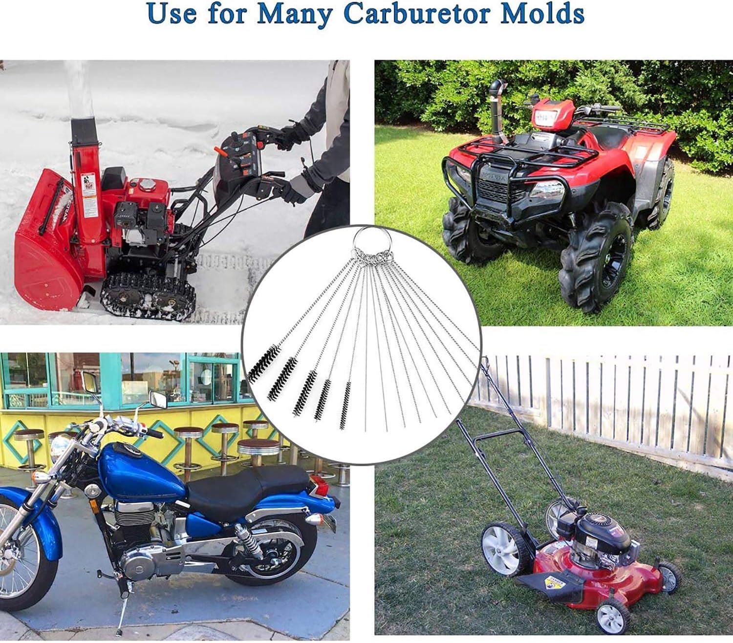 DESIN Carburetor Carbon Dirt Jet Cleaner Tool Kit 18 Cleaning Needles with 12 Brush and 2 Throttle Wrench: Home & Kitchen