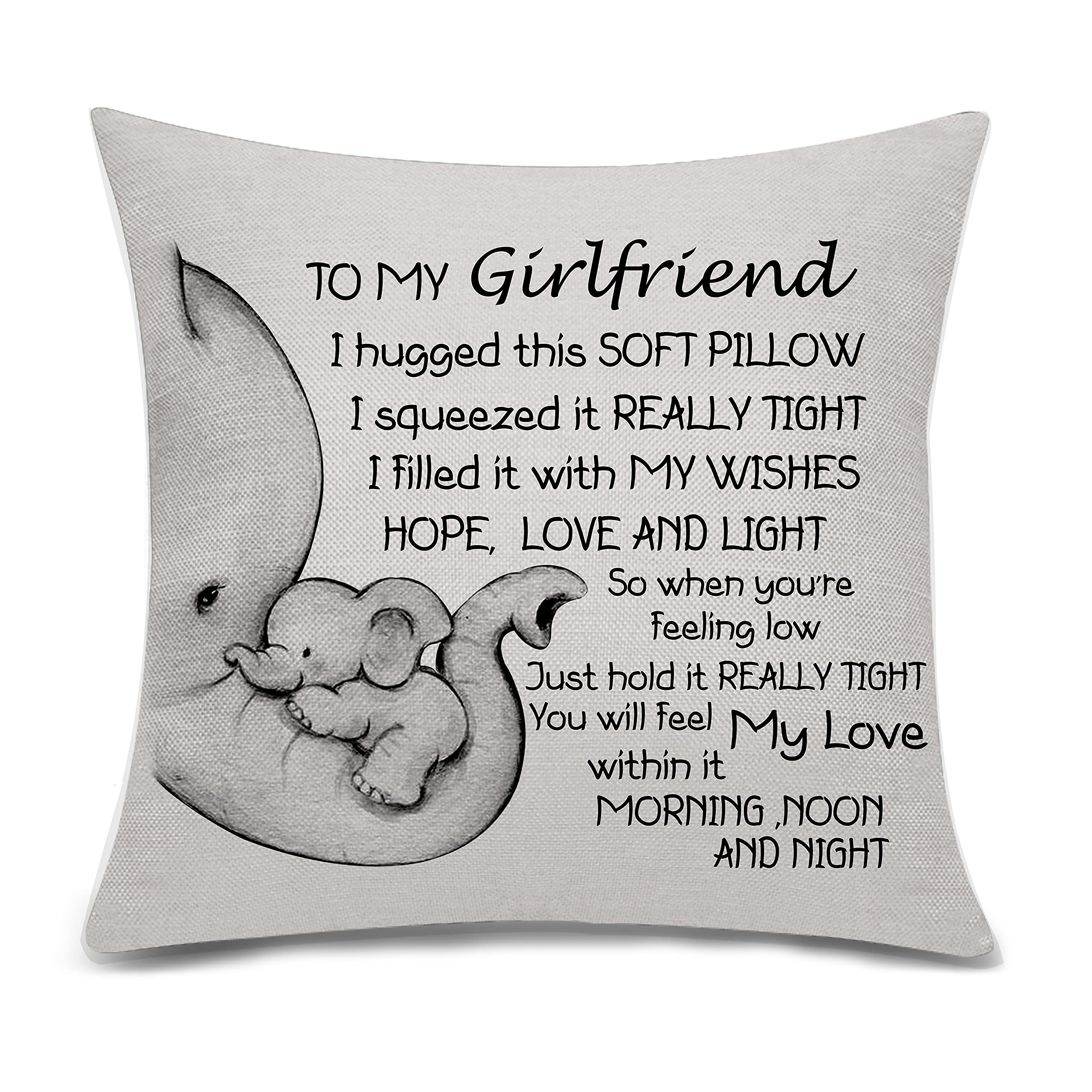 Bacmaxom Girlfriend Gifts from Boyfriend Cushion Cover Throw Pillow Cover for Girlfriend Gifts for Her Valentine's Day Birthday Gifts
