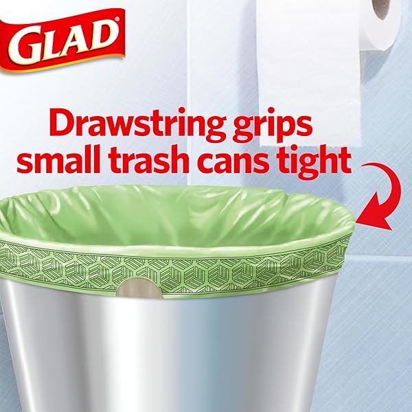 GLAD SMALL KITCHEN DRAWSTRING TRASH BAGS, 4 GALLON, FEBREZE SWEET CITRON & LIME, 34 COUNT