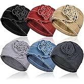 AIPESL 6 Pieces Cotton Chemo Turban Headwear, Soft Cancer Headwear Elastic Chemo Hats for Women with Hair Loss