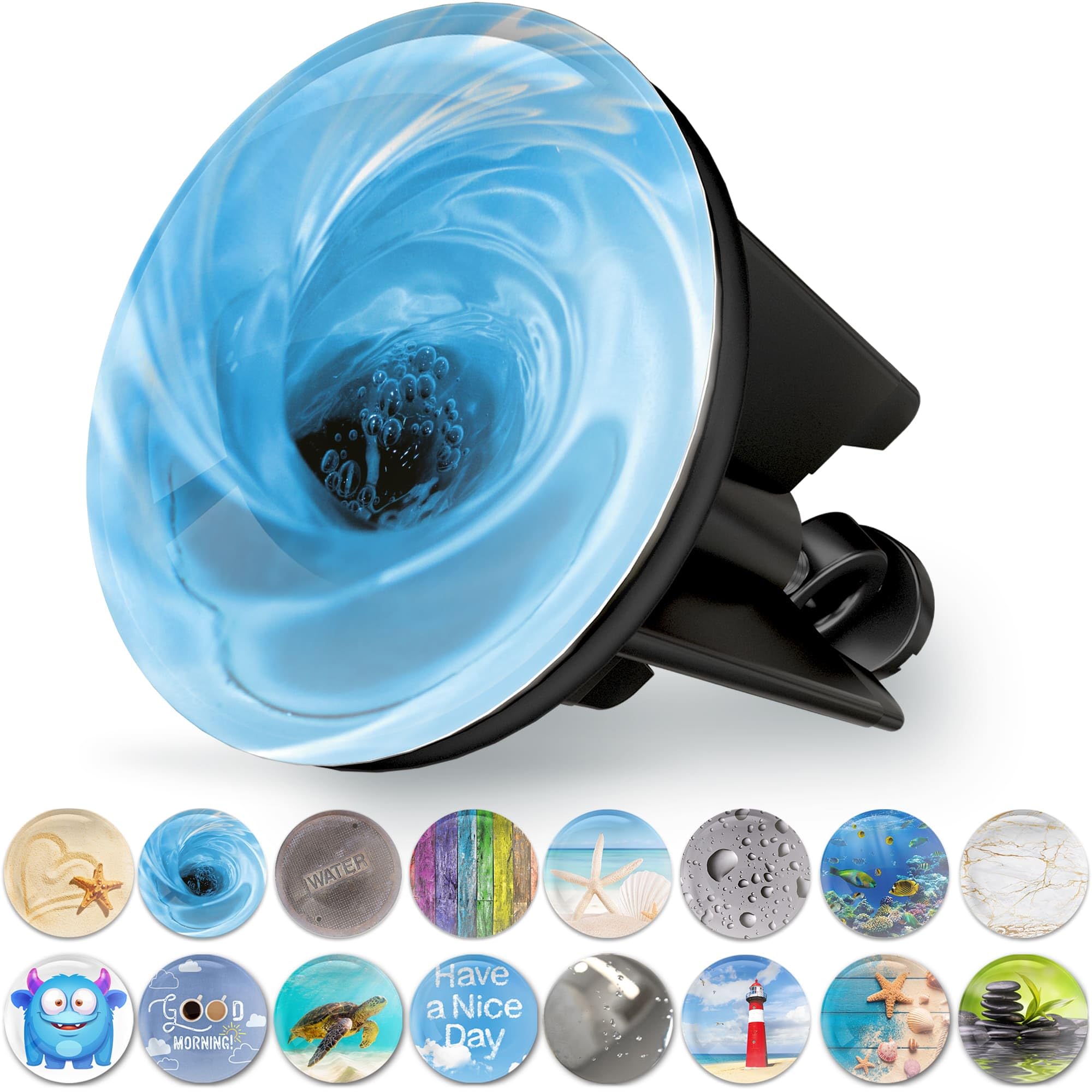 M. ROSENFELD HOME Universal Sink Plug 40 mm with Motif Swirl - Chrome Drain Plug - Made of Brass, Universal with Rubber for Bathroom Sinks and Bidets - Eccentric Plug