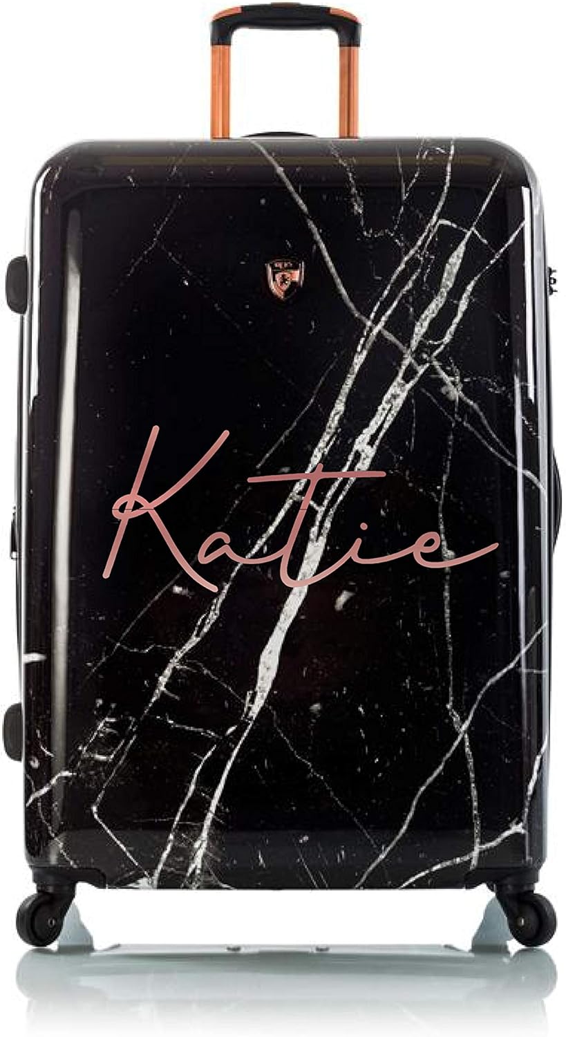 rose gold personalised suitcase