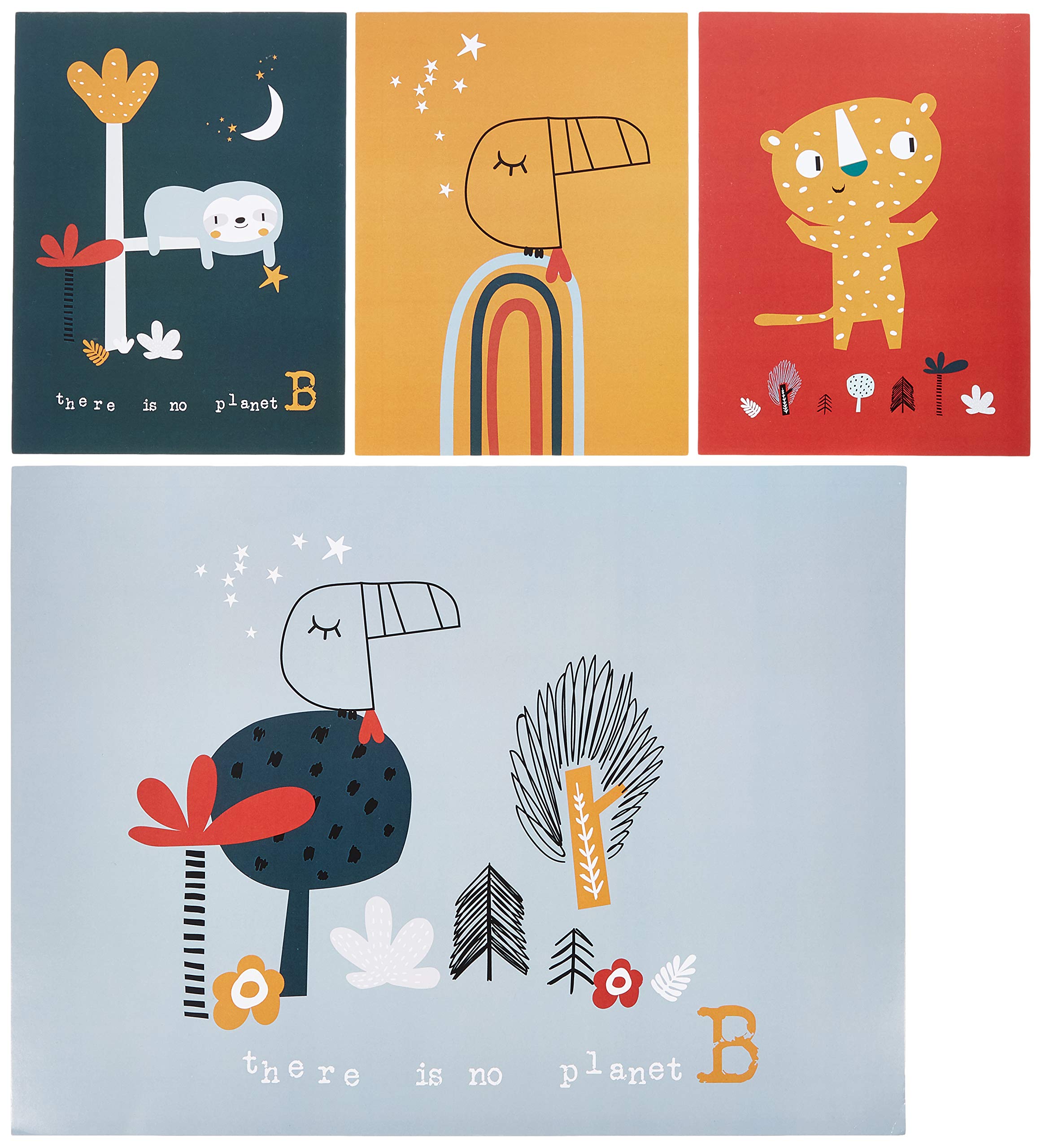 Bright Brands Sportsgoods Pack of 4 Decorative Sheets 151 Jungle 153 16 – Children's Decorative Valances