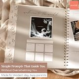 Peachly Unisex Memory Book Minimalist First Year Keepsake Olive Linen view 9