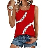 Baseball Tanks Top Women Cute Funny Baseball Graphic Vest Summer Racerback Sleeveless Shirt Baseball Match Gifts Shirt