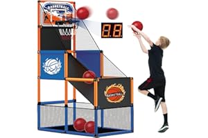 TALGIC Arcade Basketball Game Set with 4 Balls and Hoop for Kids 3-12 Years Old, Basketball Hoop Indoor Outdoor, Carnival Games for Kids, Air Pump and Balls Storage Bag Included, Back to School Gifts