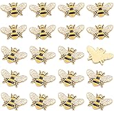 Yooqferno 30Pcs Bee Charms Alloy Enamel Honeybee Charms Pendants Gold Flatback for Necklace Bracelet Keychain Dangle Earring Jewelry Making Accessory DIY Craft Decoration