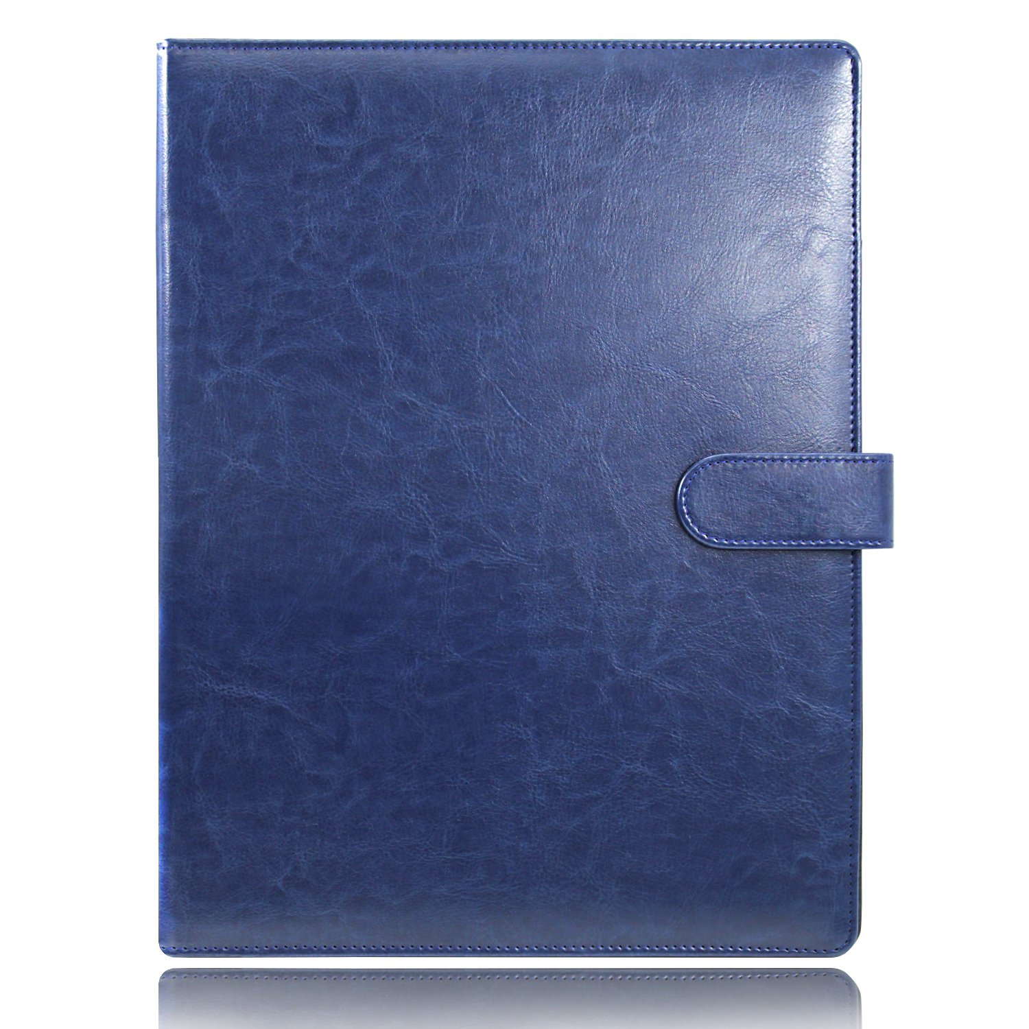 Laconile A4 Clipboard Folder Portfolio Multi-Functional Faux Leather Sturdy Clip Board Folder for Office Writing Pads Legal Paper (Blue)