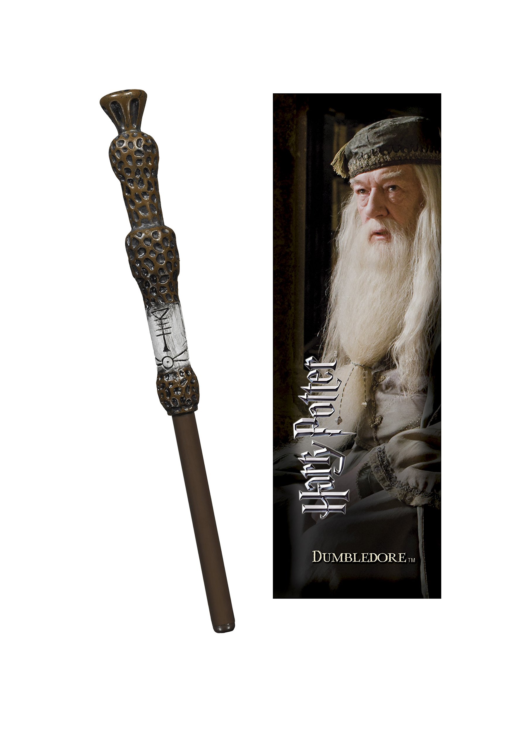 The Noble Collection Harry Potter Albus Dumbledore Wand Pen and Bookmark - 9in (23cm) Stationery Pack - Officially Licensed Film Set Movie Props Wand Gifts