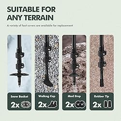 KINGGEAR Walking Stick for Hiking - Adjustable