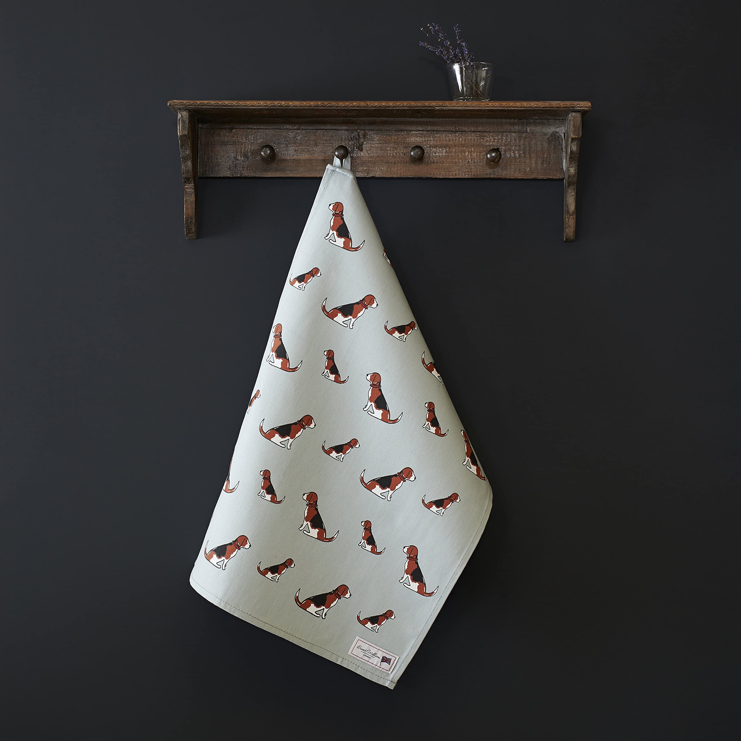 Sweet William Beagle tea towel