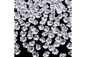 YATOJUZI 500pcs Fake Ice Cubes Christmas Vase Fillers Clear Acrylic Crushed Rocks Plastic Diamonds Gems for DIY Accessories Party Wedding Centerpiece Table Scatter Prop Display 0.5" (Only Clear)