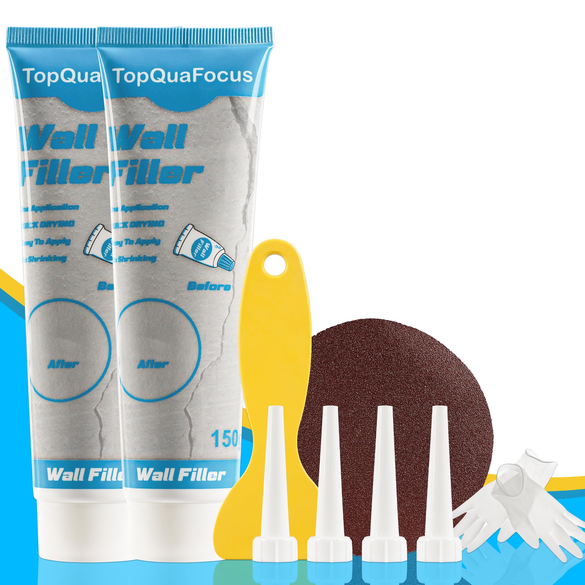 TopQuaFocus Wall Filler Repair Kit, Stick Fillinging Agent- Wall Holes - Premium Plaster Filler for Walls