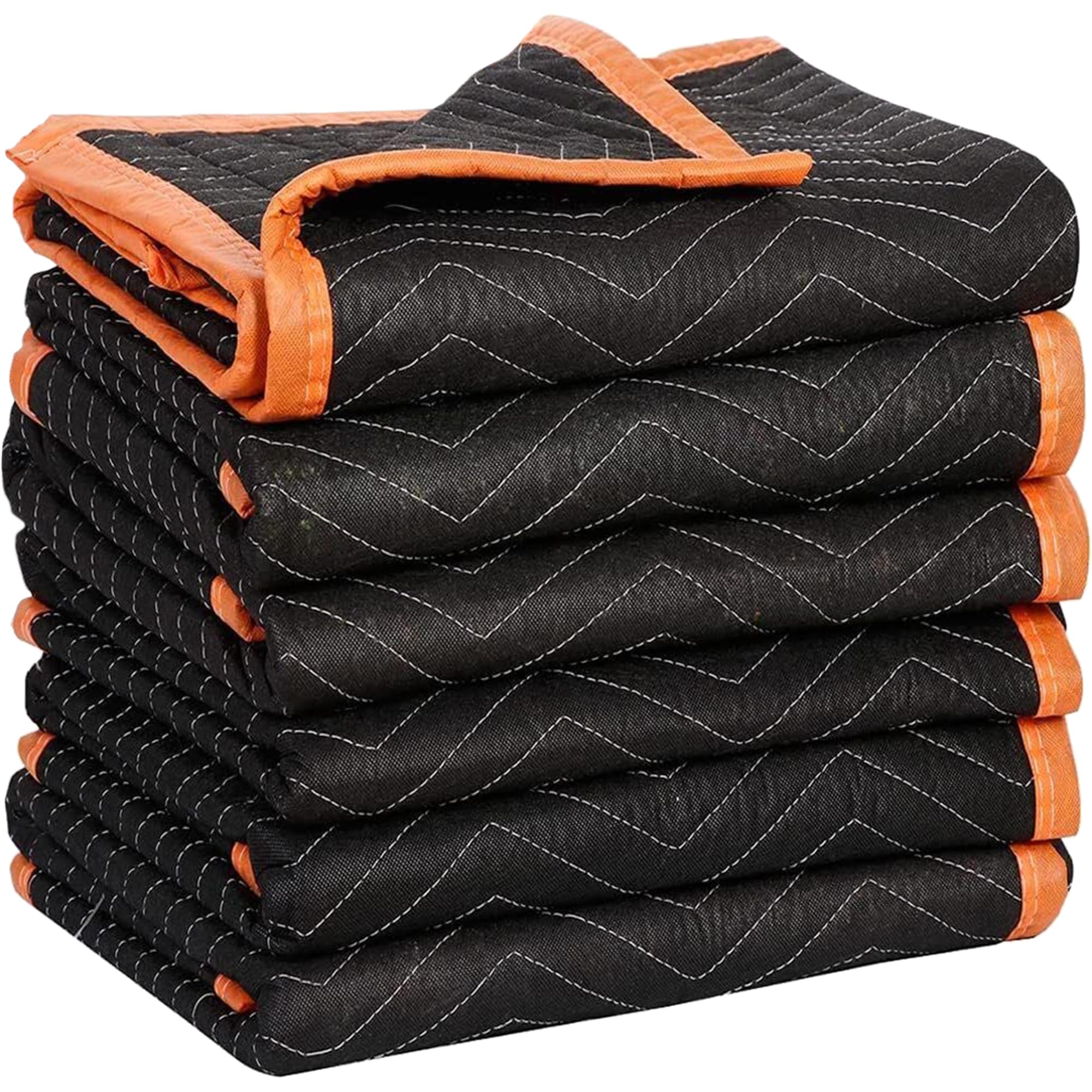 Photo 1 of **similar item** Simpli-Magic 79522 Heavy Duty Padded Moving Blankets, Orange/Black, 72” x 80”, 6 Pack