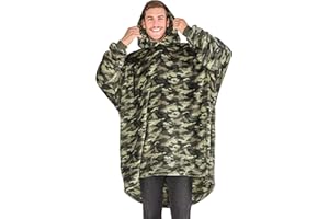Bare Home Microplush Wearable Blanket with Side Pockets - Soft and Plush - Warm and Cozy - Adult & Kid Sizes (Adult, Camo Green)