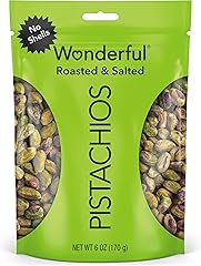 Wonderful Pistachios No Shells, Roasted & Salted Nuts, 6 Ounce Resealable Bag, Protein Snacks, Gluten Free, Healthy Snacks fo