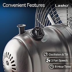 Lasko Oscillating Table Top Fan, Portable, 3 Quiet