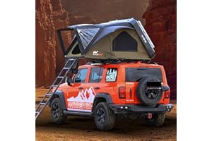 Bayati Naturnest Rooftop Tent Hard Shell, Easy Set Up Pop Up Large Tent for 2-3 Person Camping, Waterproof UV-Resistant Blackout 4 Season Tents for Truck, Jeep, SUV, Van, Trailer - Sirius 1 Plus
