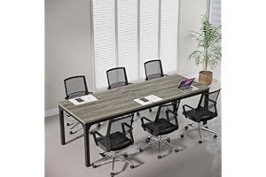Tribesigns 6.5ft Conference Room Table, 78.74" W x 27.56" D Large Office Meeting Table, Modern Seminar Desk for Boardroom (1, Gray + Black)