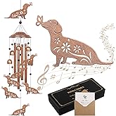 YHmall Dachshund Dog Wind Chimes for Outside, 35" Dachshund Gifts for Women Mom Men Friend Grandma Wife, Windchimes Outdoors for Yard Garden Decor
