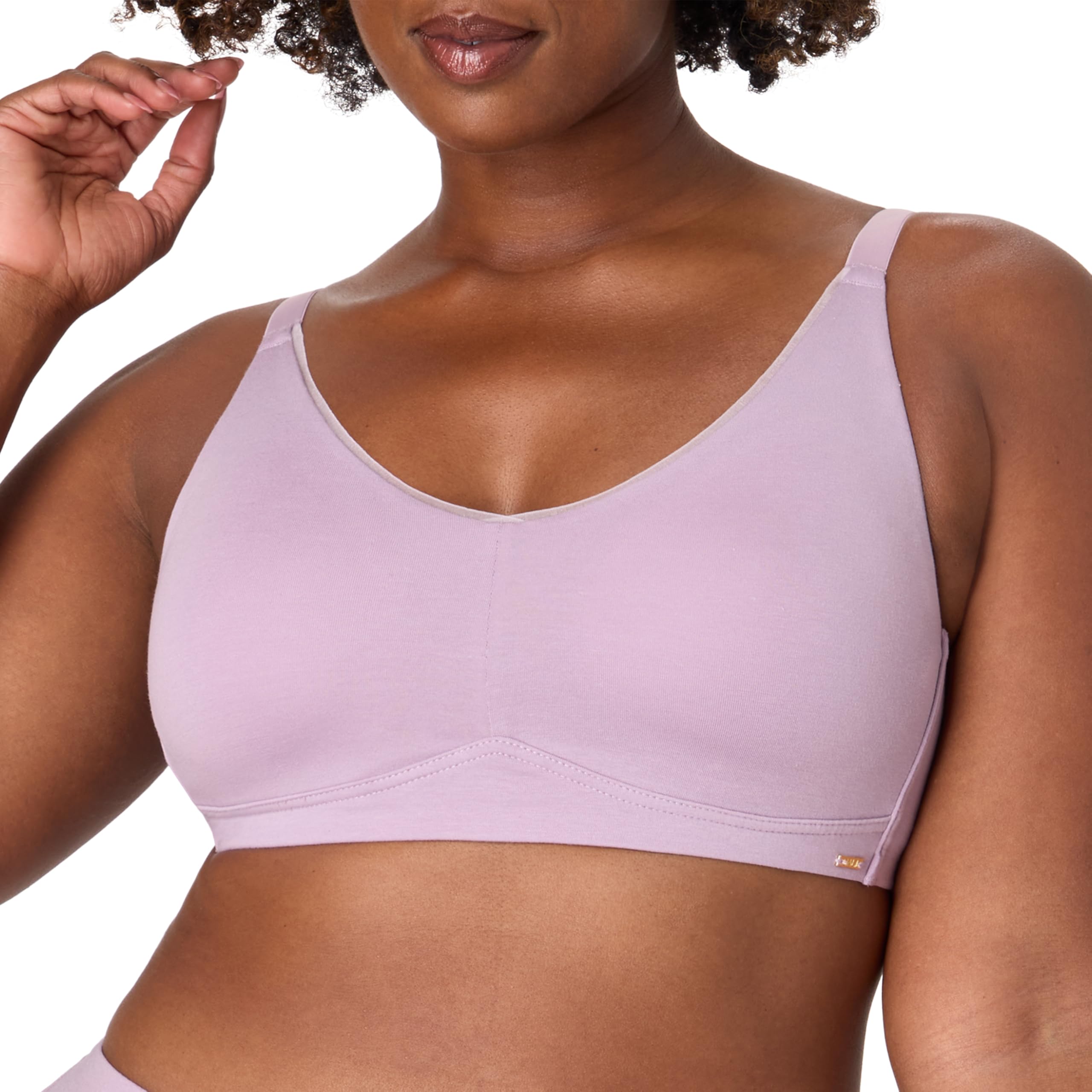 Bali Women’s Wireless Bra, Cotton Collection Bras for Women, Moisture Wicking, Full Coverage, Convertible Straps