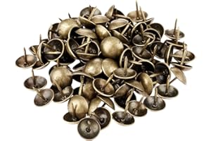 dophee 200Pcs 9x9mm Antique Brass Upholstery Nail, Tiny Decorative Upholstery Tacks Studs Pins for Furniture Sofa Beds Wood C