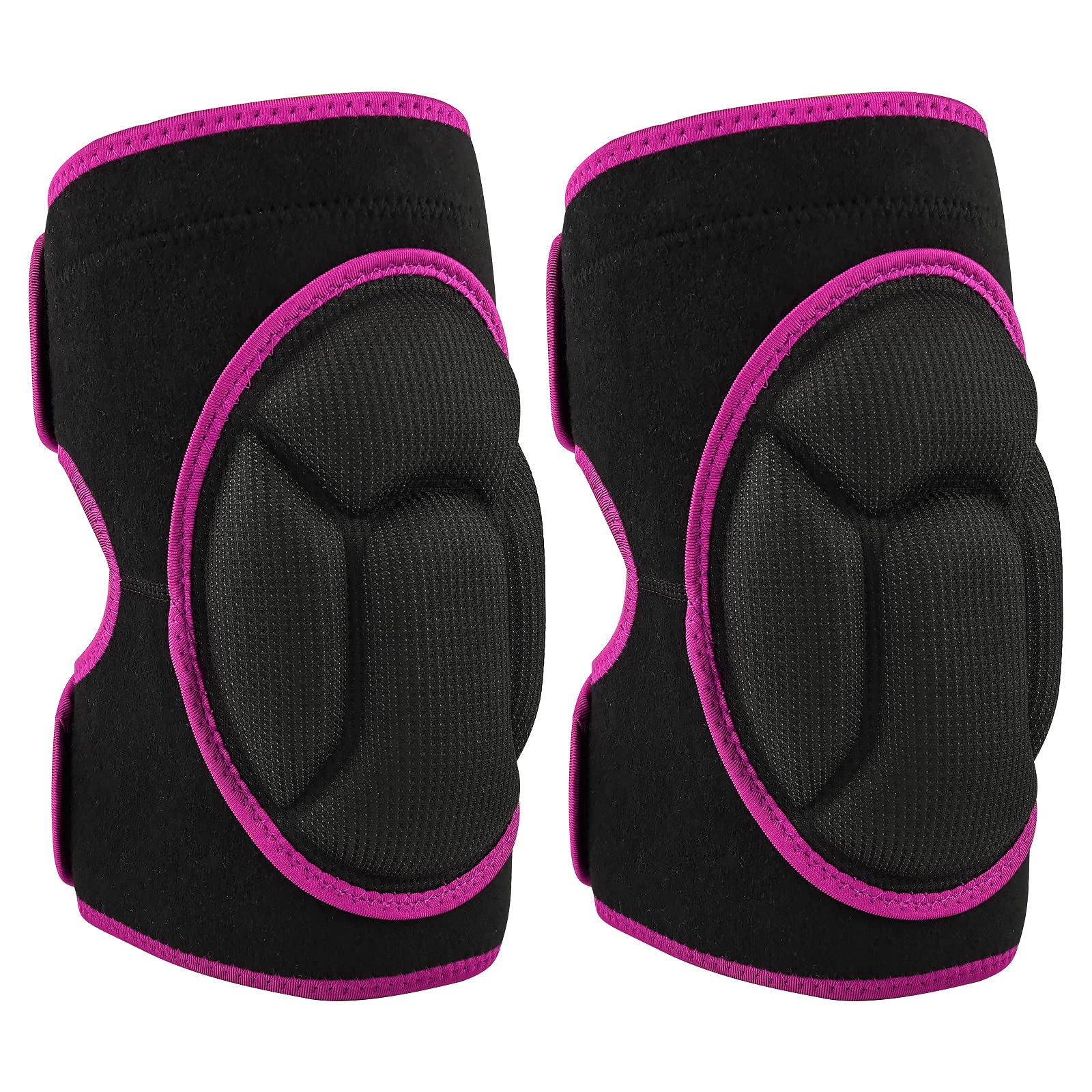Jodsen Knee Pads for Work, Protective Garden Kneeling Pads Anti-Slip Collision Avoidance Knee Sleeve for Women and Men, Multifunction Knee Caps for Gardening, Sport, Skating (Black with Pink Rim) — image 1