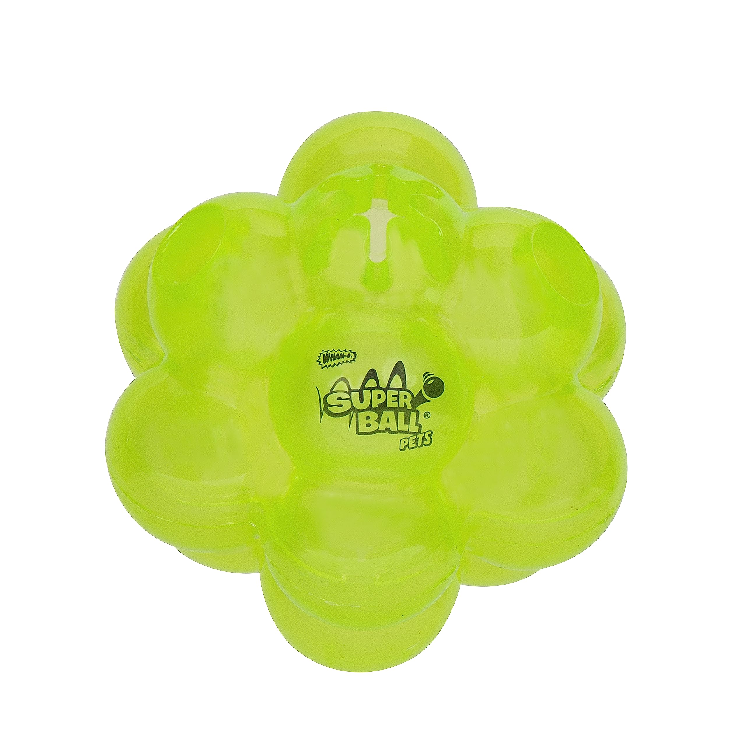 Wham-O Pets Super Ball Cluster Ball Treat Dispenser Dog Toy- 3.5-Inch Bouncing Cluster-Shaped Treat Dispenser Dog Toy