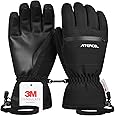 ATERCEL Waterproof Ski Gloves, Warm 3M Thinsulate Gloves, Touchscreen, Ideal for Men and Women in Skiing, Snowboarding, Snowmobiling, Hiking and Other Winter Outdoor Activity.