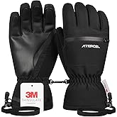 Waterproof Ski Gloves, Warm 3M Thinsulate Gloves, Touchscreen, for Men Women in Skiing, Snowboarding, Snowmobiling, Hiking