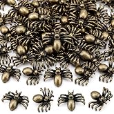 Weysat 50 Pcs Mini Bronze Spider Statue, Mini Metal Spider Figurine | Halloween Garden Accessories, Spider Decorations for Home Crafts, Antique Metal Spider Figurine Decor Collectible Gifts