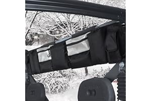 UTV Roll Cage Organizer - Cargo Rear Storage Bag Gear Case Universal Fits Most for Polaris Ranger Yamaha UTVs