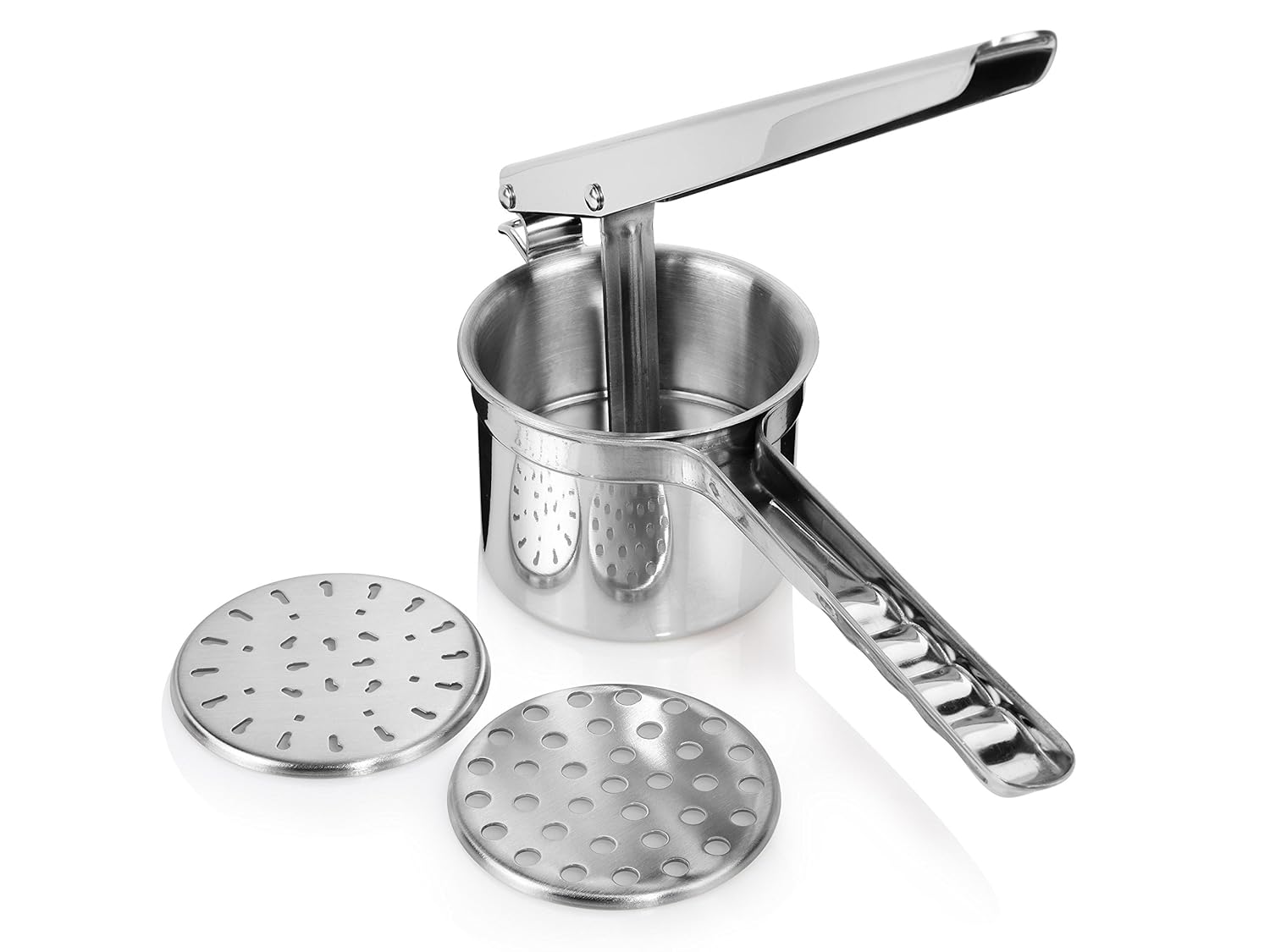 Stainless steel potato press ricer with 3 hole discs 14073. Home