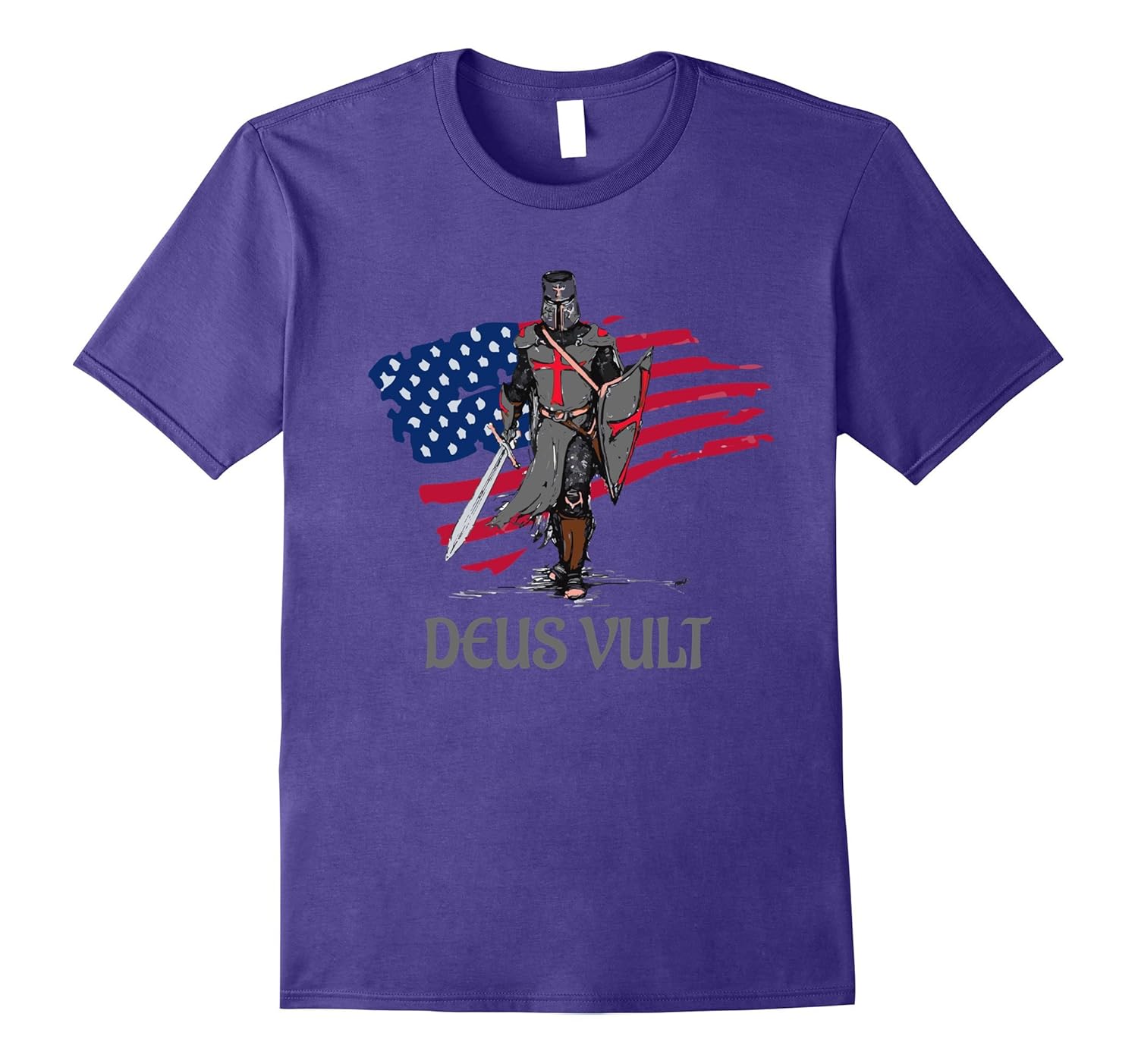Distressed Deus Vult Crusader T-Shirt God Wills it-ANZ