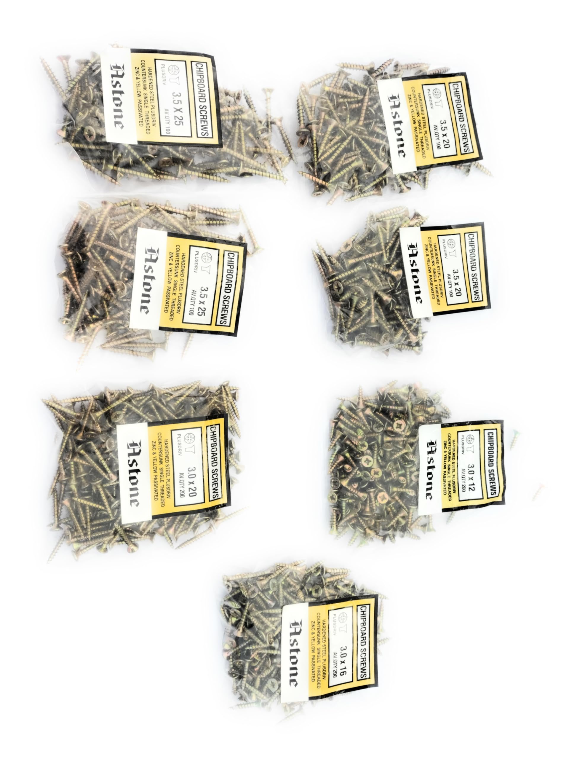Astone 1000pc general purpose woodscrew assortment