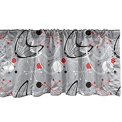 Ambesonne Mid Century Window Valance, Scientific
