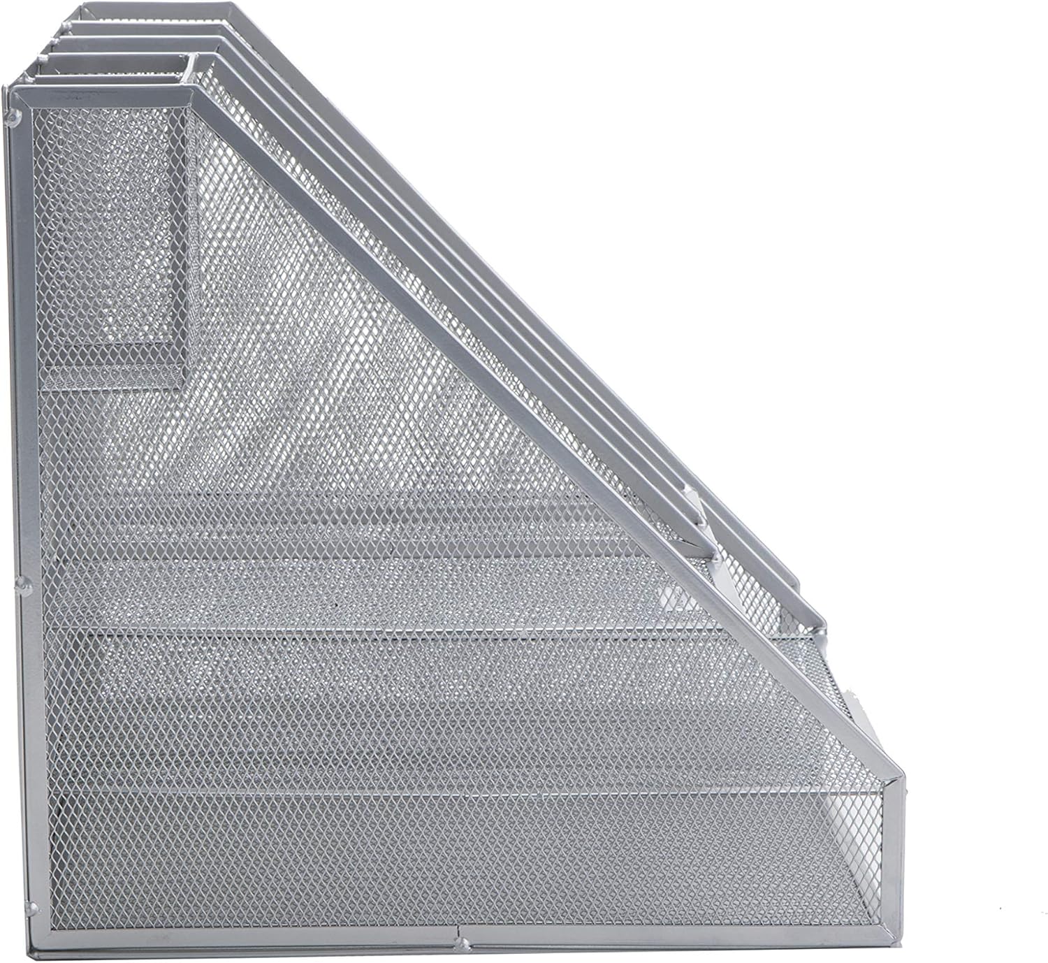 Mind Reader MESHORG-SIL Mesh Organizer 8 Compartments Desktop Document Letter Tray for Folders, Mail, Stationary, Desk Accessories, Silver: Home & Kitchen