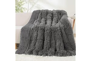 Uttermara Weighted Blanket 20 LBS Queen Size for Adults, Sherpa Fleece Weighted Blanket with Luxury Long Fur, Fluffy Cozy Warm Sherpa Plush Heavy Throw Blankets for Sofa Bed, 60 x 80 inches, Gray