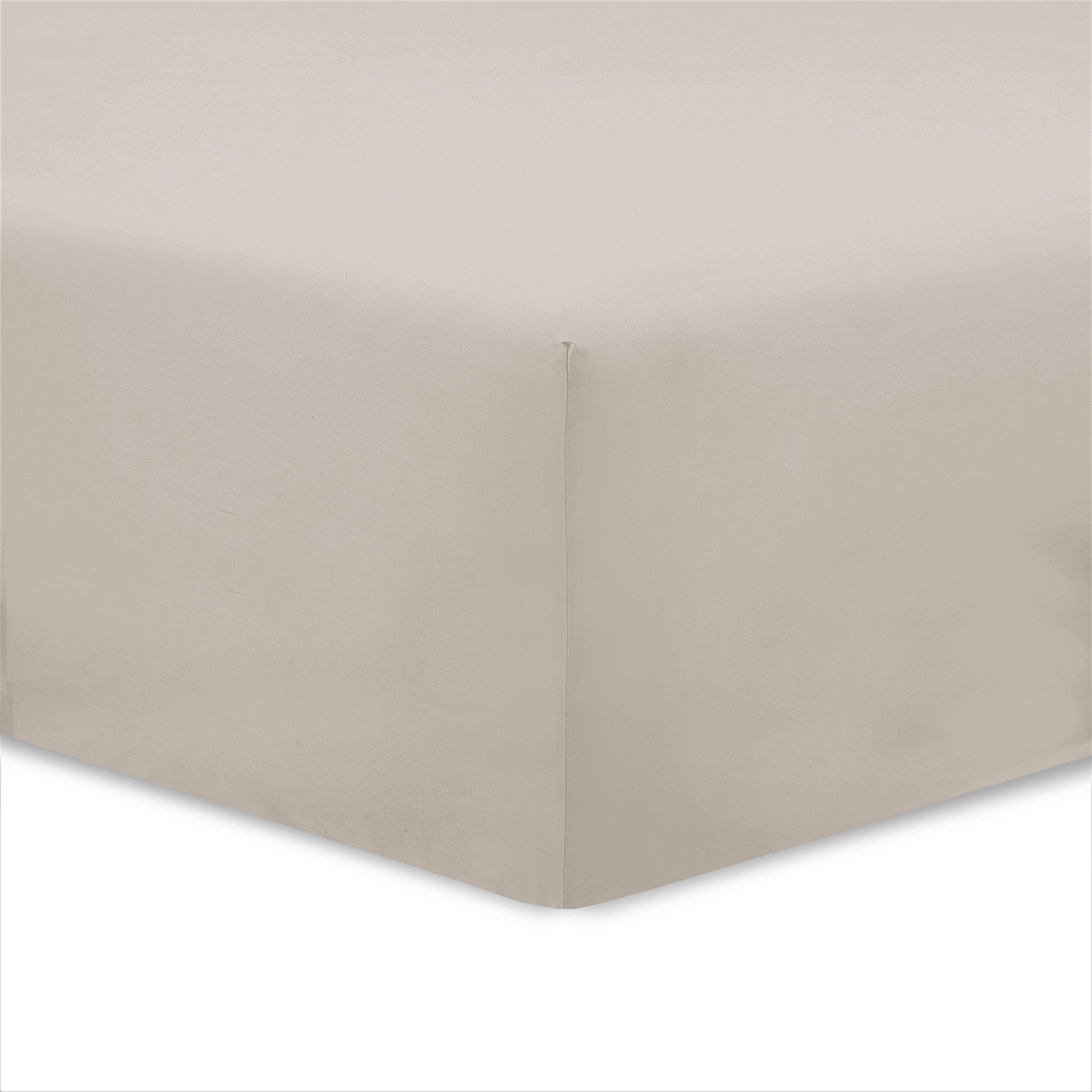 Vision Fitted sheet, 100% cotton, beige, 140 x 190 cm