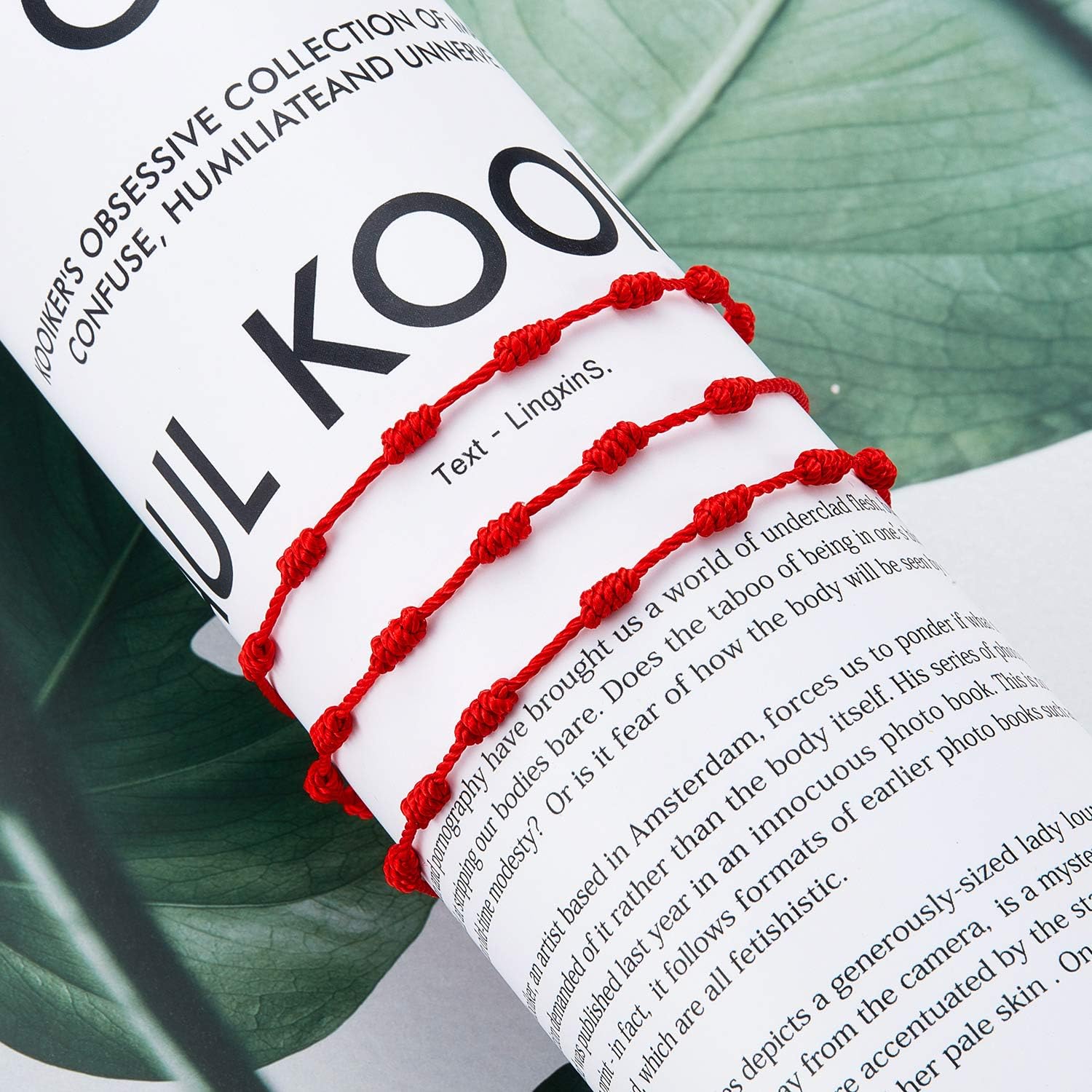 WILLBOND 6 Pieces Red Bracelet Red Cord Bracelet Adjustable Kabbalah Red Knot String Bracelet Amulet for Protection, Evil Eye and Good Luck (7 Knots Style): Jewelry