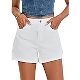 luvamia Jean Shorts for Women Trendy High Waisted Denim Shorts Carpenter Stretchy Summer Casual Mom Cut Off Jeans Shorts