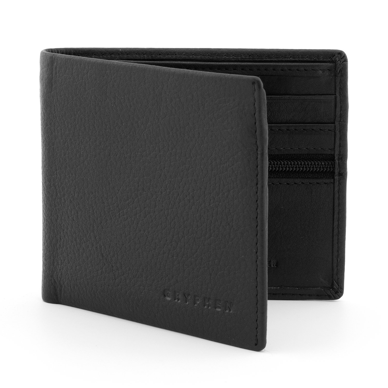 Gryphen Men's RFID Blocking Genuine Leather Wallet (Black)