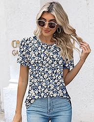 Kistore Womens Tops Summer Casual Elegant Crew Neck