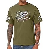 KESHIAN Men's American USA Flag Patriotic T Shirt Crewneck Casual Mens Graphic Tees