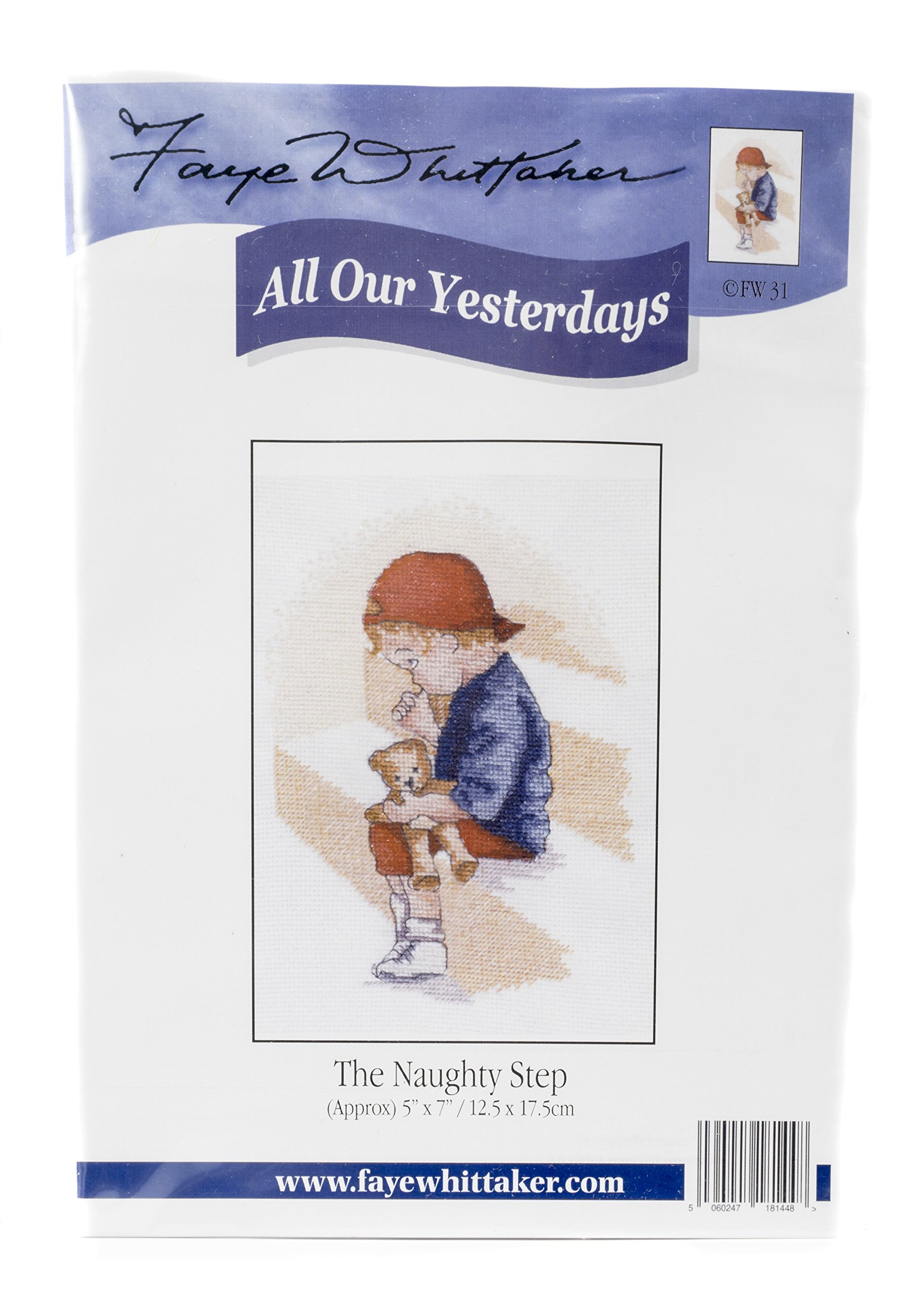 Faye Whittaker All Our Yesterdays The Naughty Step (Cross Stitch Kit), range, Mixed, 25 x 15 x 2 cm