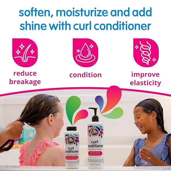 SOCOZY CURL CONDITIONER | FOR KIDS HAIR | SOFTENS, RESTORES BOUNCE AND SHINE | NO PARABENS, SULFATES, SYNTHETIC COLORS OR DYES, SWEET-CRÈME, 10.5 FL OZ