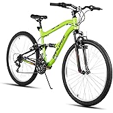 Hiland Full Suspension Mens Mountain Bike, 18 Speed, 26 Inch Wheel, Dual V Brake Bike for Men Womens Adult Bicycle