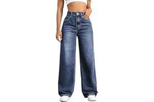 Mars power Straight Leg Jeans for Women,High Waisted Wide Leg Loose Stretchy Boyfriend Denim Pants Baggy Jeans for Women