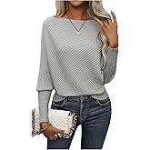 SOLY HUX Sweaters for Women Boat Neck Long Sleeve Casual Solid Pullover Tops